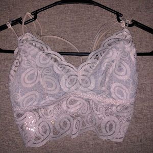 PINK white bralette top